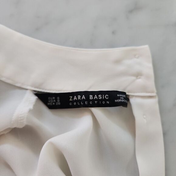 Zara cream top with black lace and pearl accents Size S - Picture 8 of 8